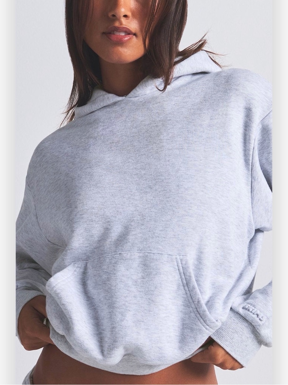 SKIMS cotton Fleece classic pull over Hoodie. Gray